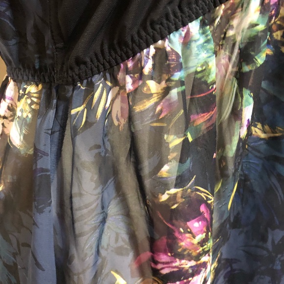 Cacique Ladies Plus Nighty Sheer Dark Floral Chemise With Black Lace Bra 42 DDD - Picture 3 of 10